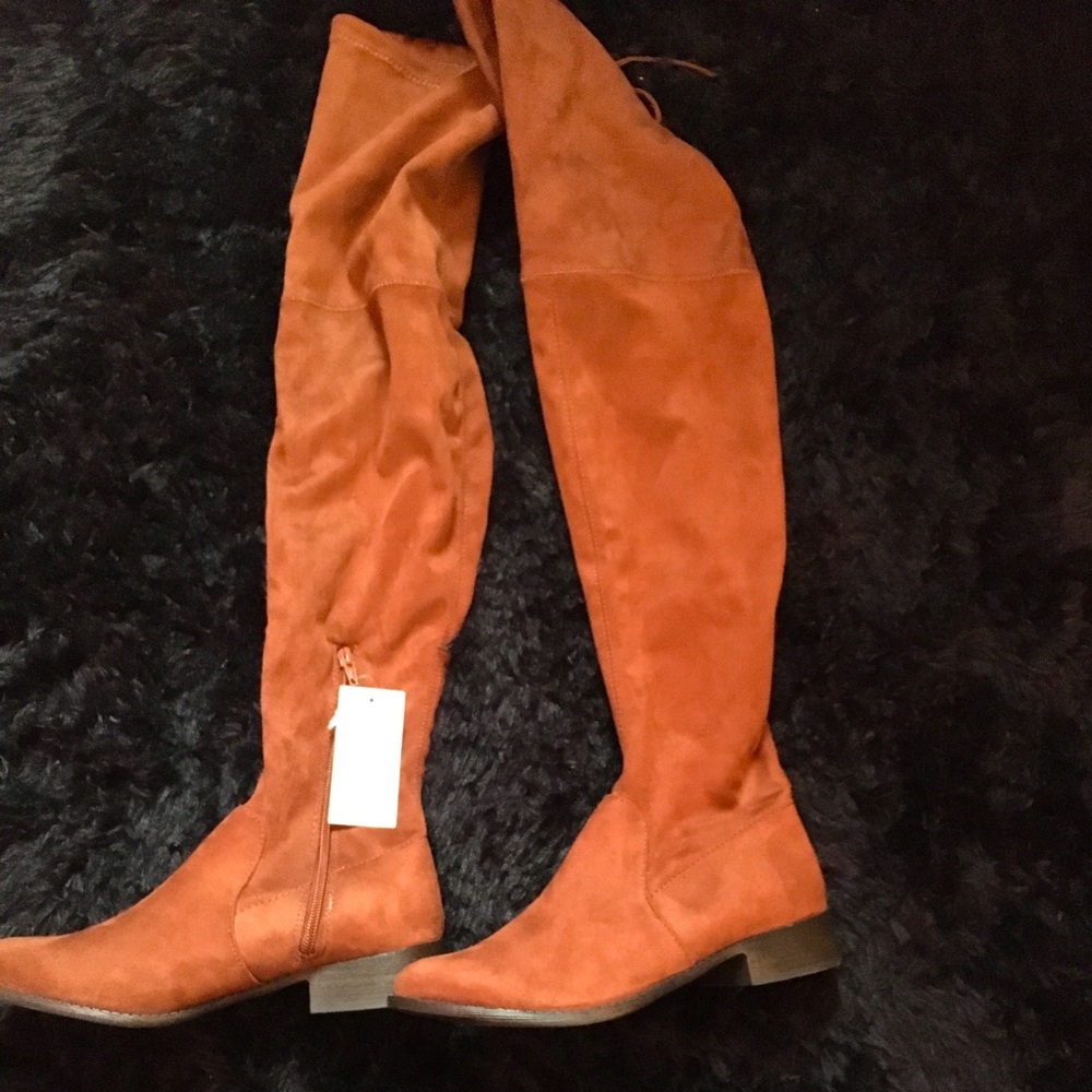 Cognac over the knee boots size 8